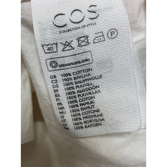 COS Women's White Half Sleeve Crew Neck button Down Blouse Shirt Top Size 6 - Picture 5 of 5